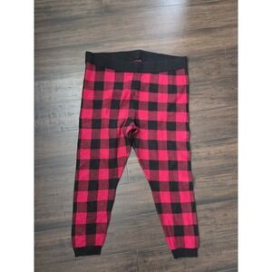 Torrid Thick Leggings Pants Plus Size 4X Black Red Checkered Plaid Pull On Warm